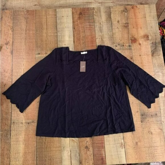 J. Jill Tops - J. Jill navy blue 3/4 sleeve top blouse XLP petite